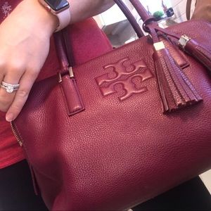 Tory Burch Burgundy Thea Handbag